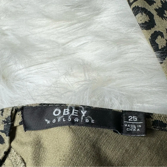 Obey Casbah Leopard Print Dungarees Overalls - Khaki Leopard - Picture 6 of 7